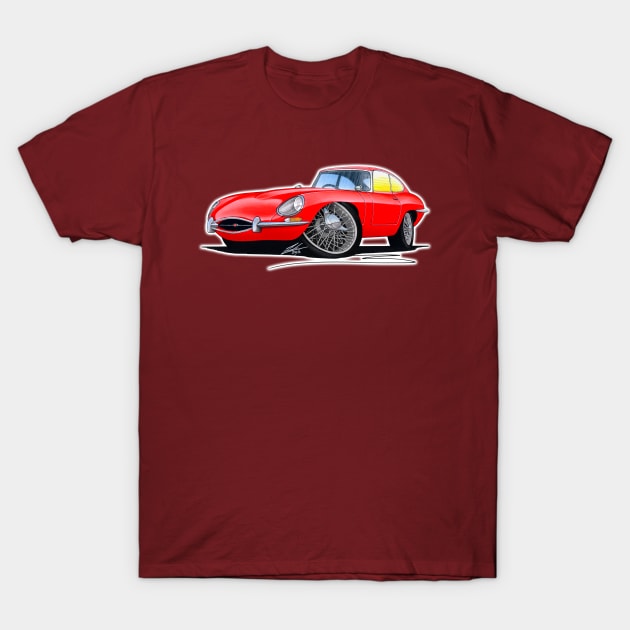 Jaguar E-Type S1 Red T-Shirt by y30man5